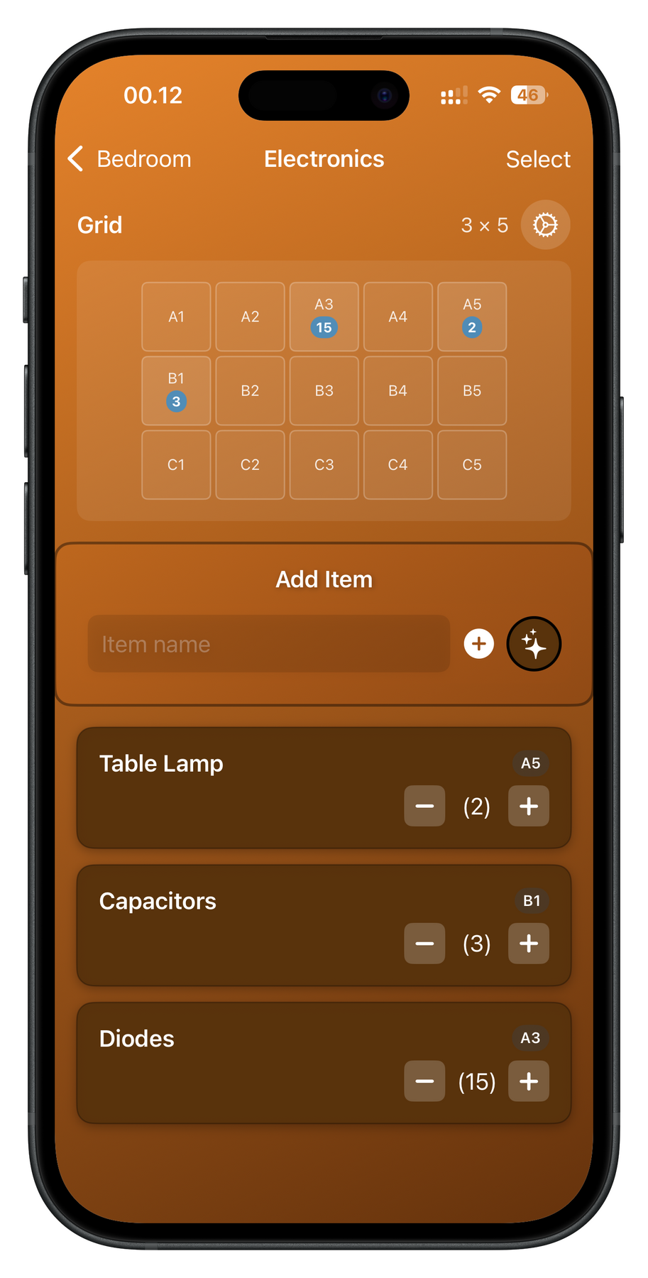 Grid organization of Items